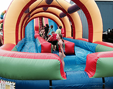 Everybody wants to try our inflatable slides!